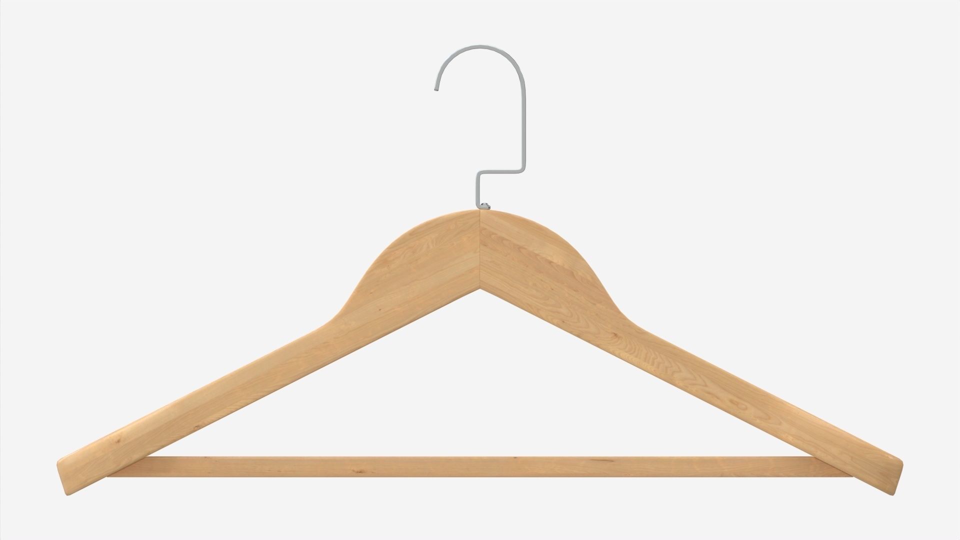Hanger For Clothes Wooden 01 Light 3D model_3