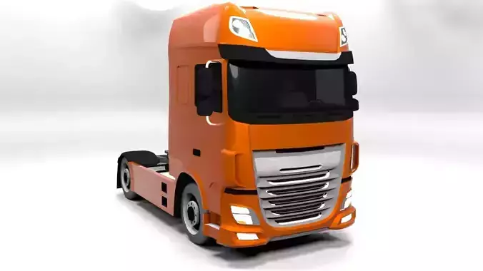 TRUCK 1 LOWPOLY orange semi
