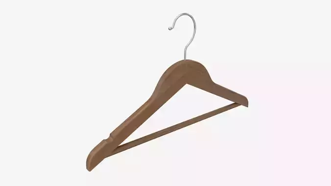 Hanger For Clothes Wooden 02 Dark