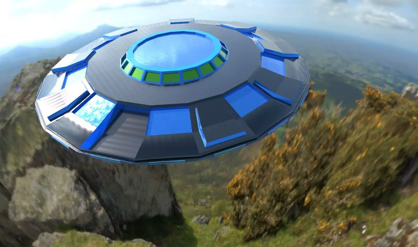 spaceship mesh Free low-poly 3D model