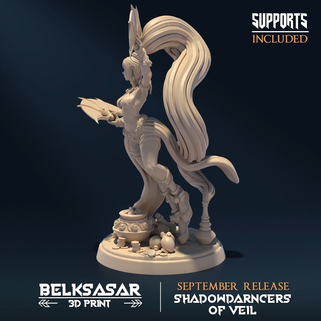 Djinni of the Veil A Nude and Normal 3D print model_4