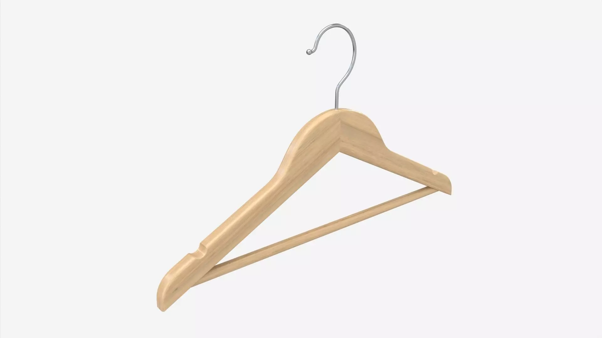 Hanger For Clothes Wooden 02 Light 3D model_0