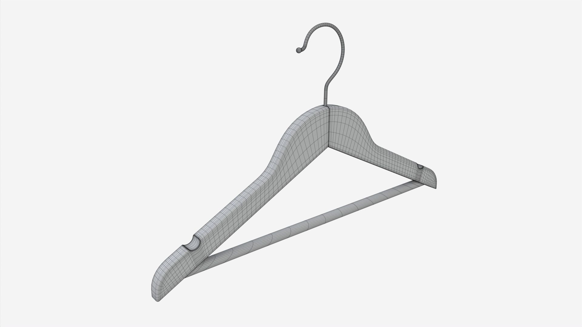 Hanger For Clothes Wooden 02 Light 3D model_5