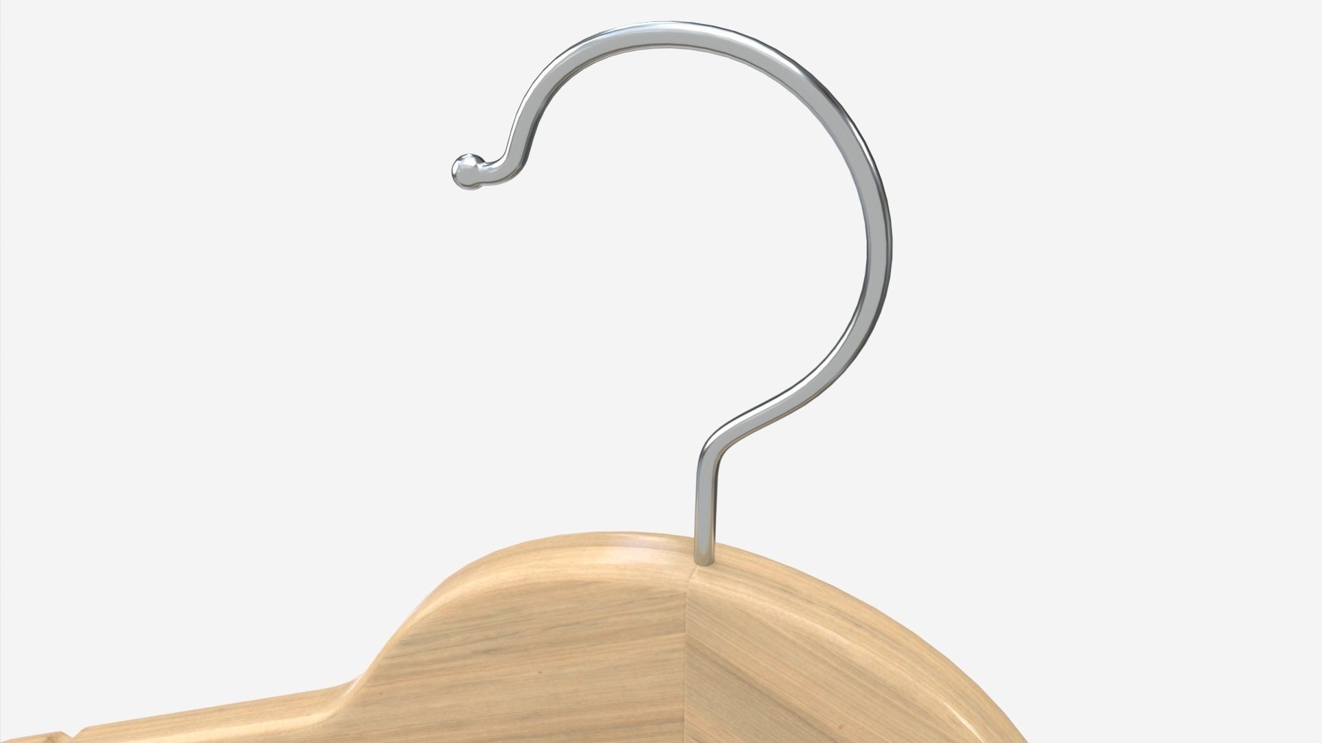 Hanger For Clothes Wooden 02 Light 3D model_1