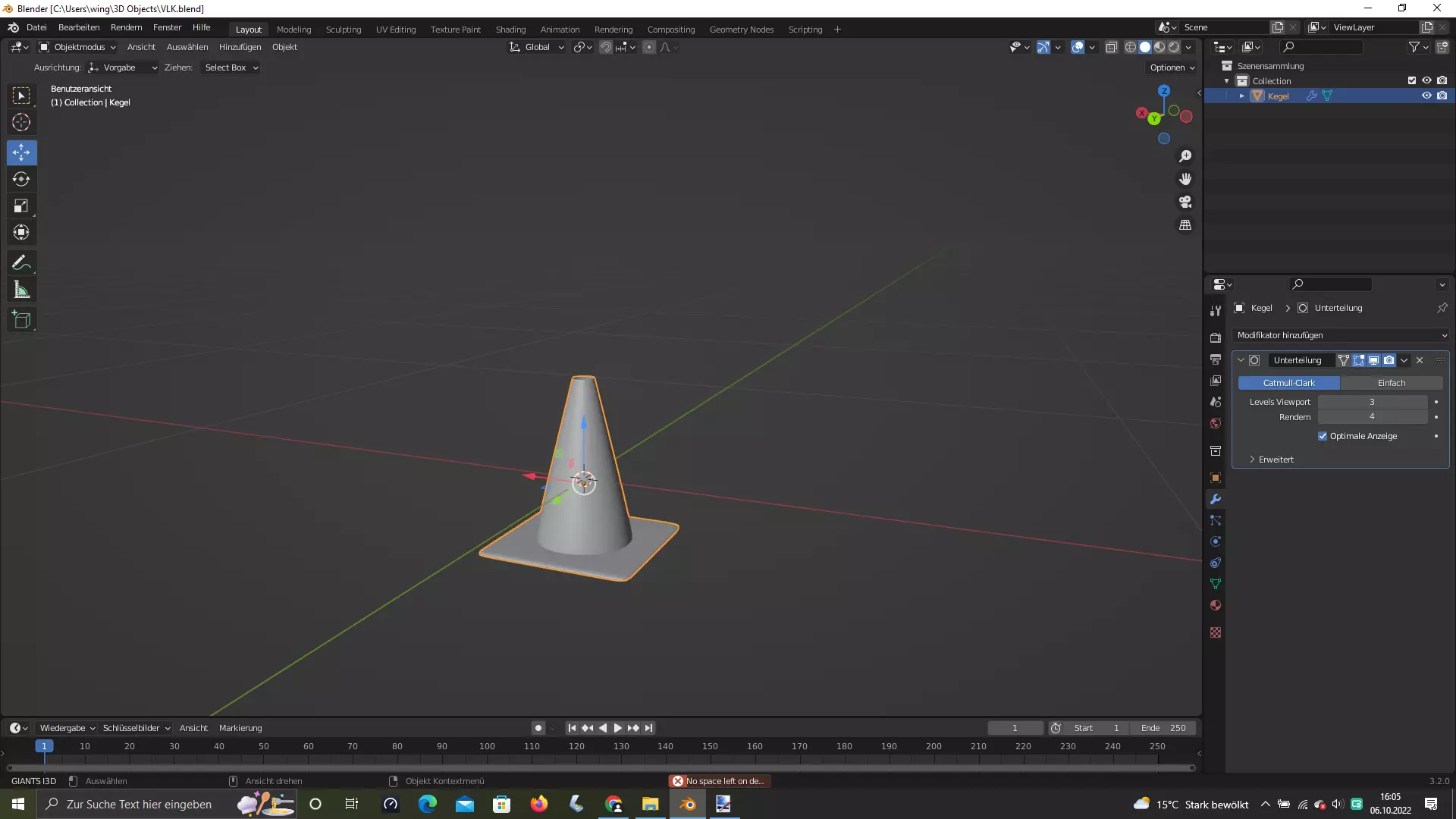 Verkehrs-leitkegel traffic cone with stripes Free 3D model_0