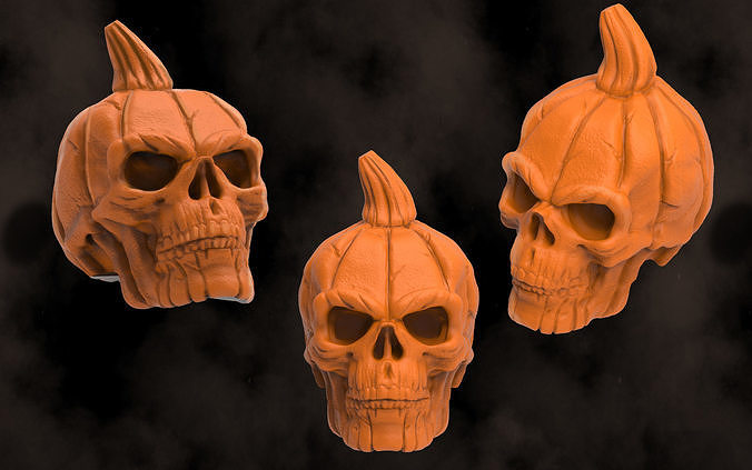 PUMPKIN SKULL 3D print model