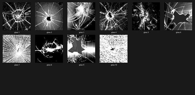 Broken Glass 2100 Alpha Patterns 2K Size Full Pack Free Sample Texture