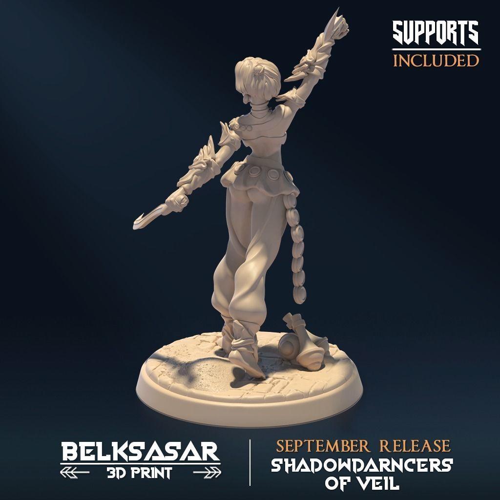 Shadowdancer of Veil A Nude and Normal 3D print model_3