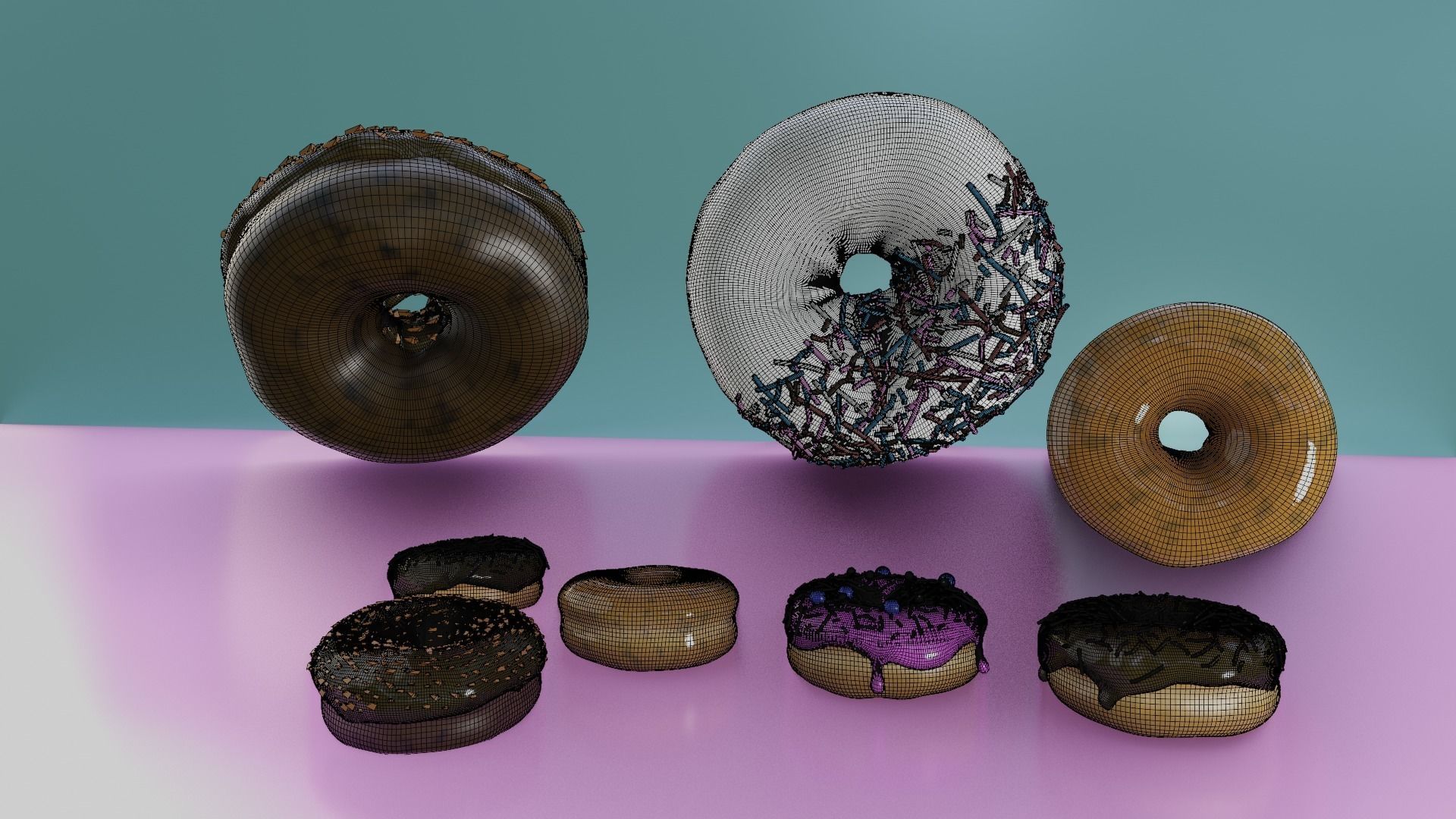 donut Free low-poly 3D model_10