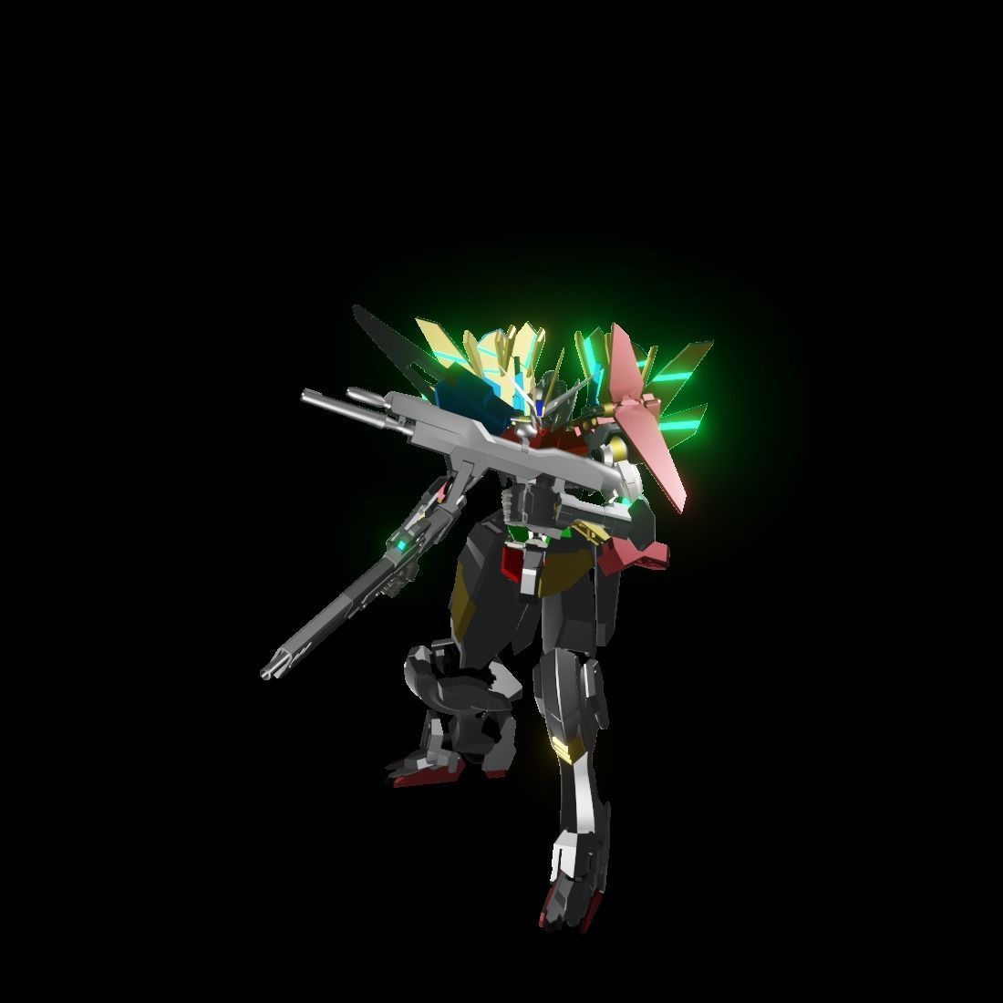 TheMechaNoid 9 gundam with lights 3D model_6