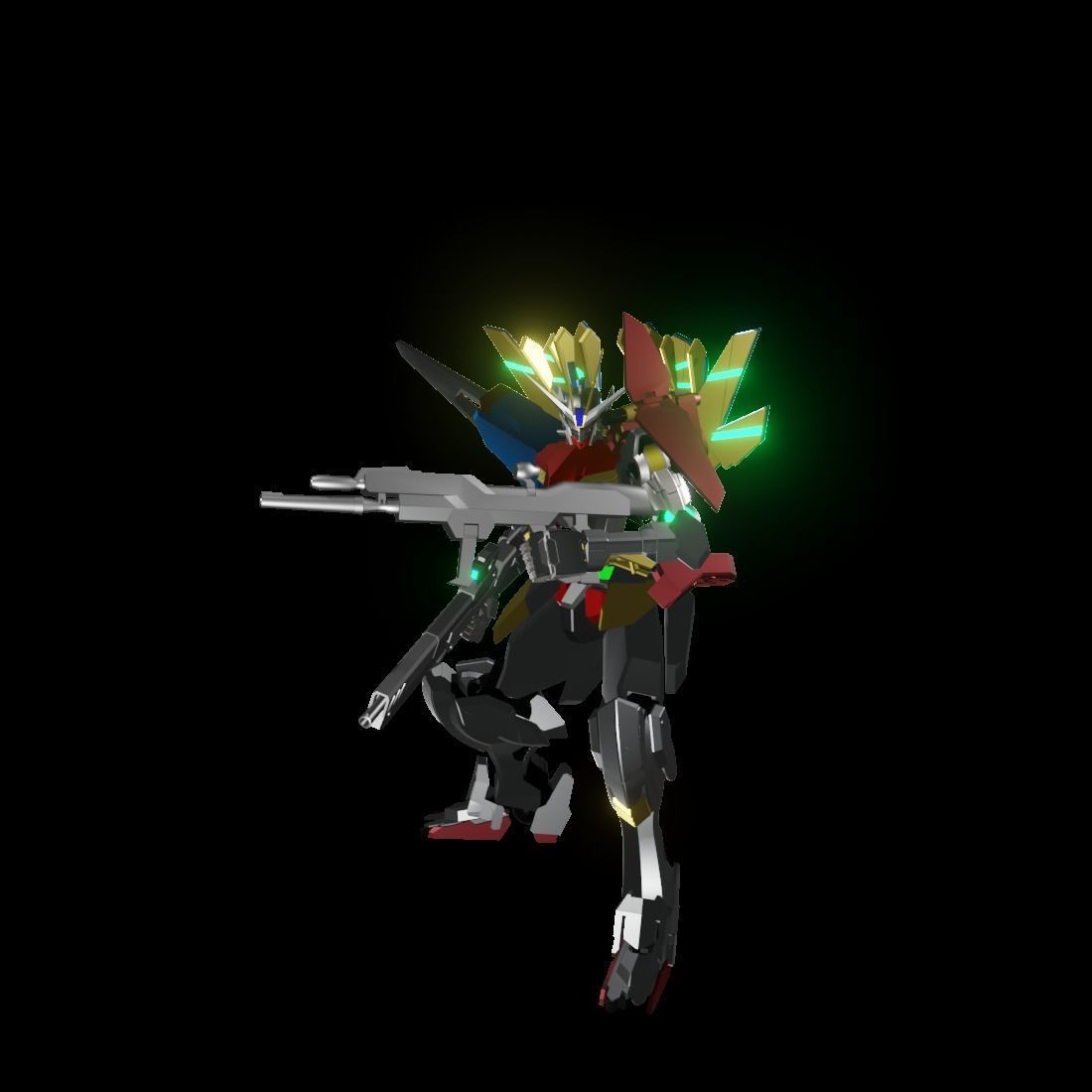 TheMechaNoid 9 gundam with lights 3D model_3