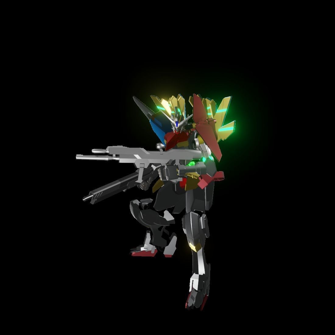 TheMechaNoid 9 gundam with lights 3D model_1