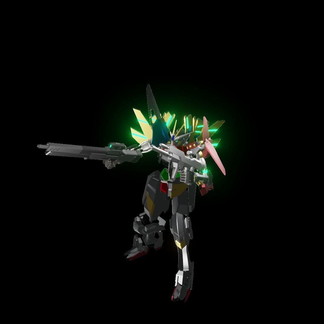 TheMechaNoid 9 gundam with lights 3D model_8