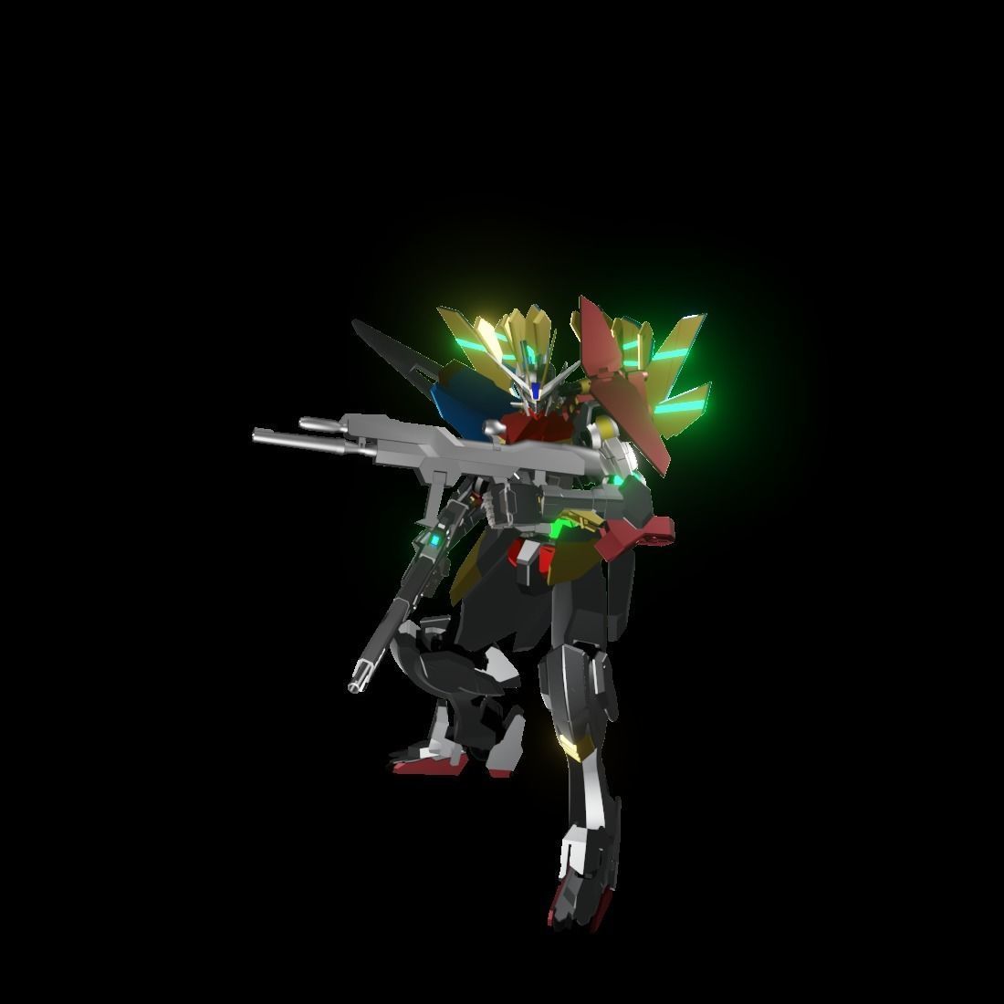 TheMechaNoid 9 gundam with lights 3D model_4
