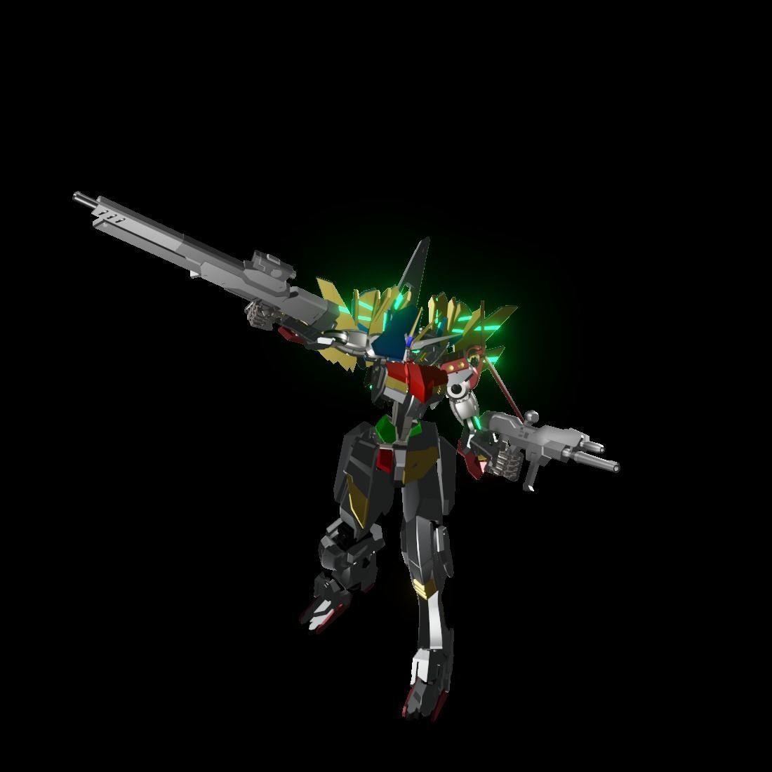 TheMechaNoid 9 gundam with lights 3D model_10