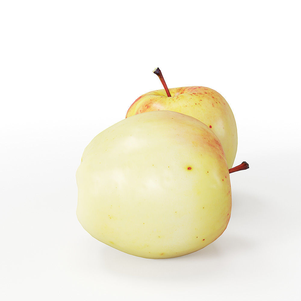 Golden apple 3D model_4