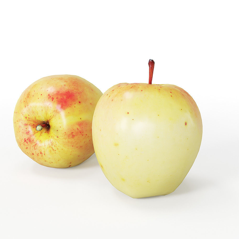 Golden apple 3D model_2