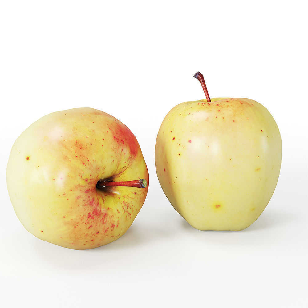 Golden apple 3D model_3