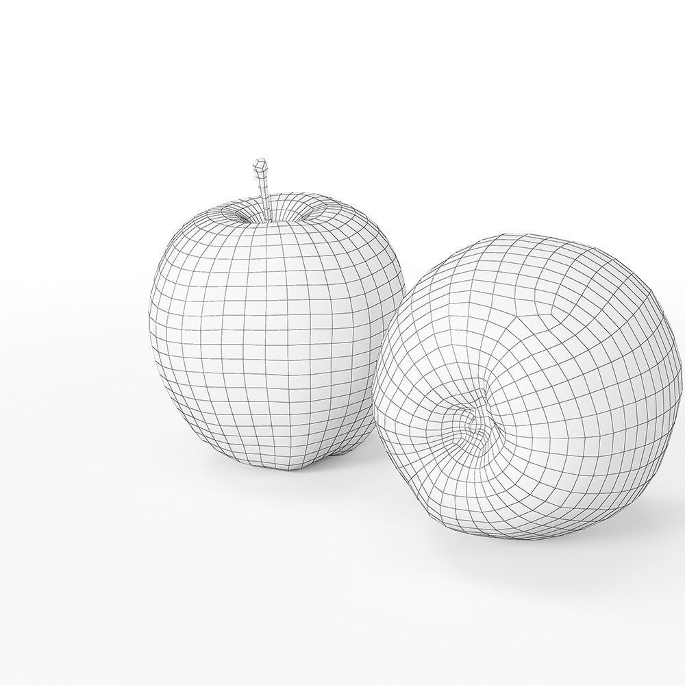 Golden apple 3D model_12