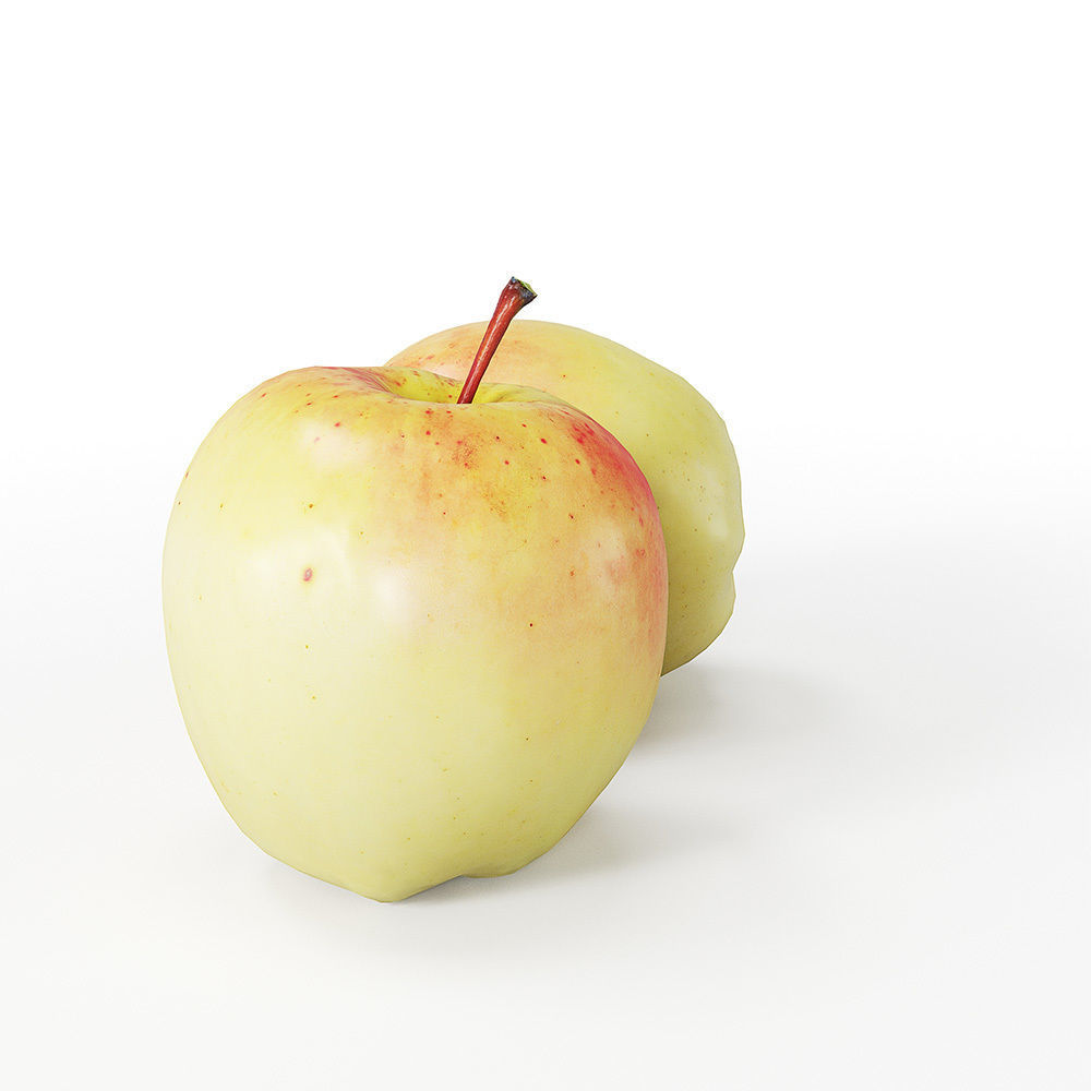 Golden apple 3D model_1