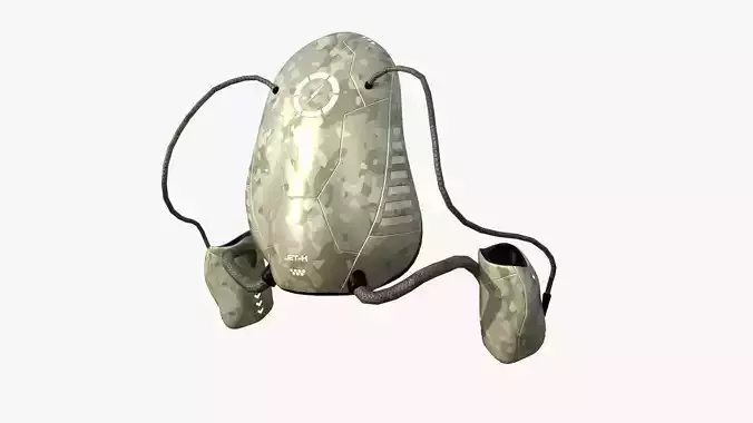 Jetpack H10 Desert Camouflage - SciFi Character Design Low-poly 3D model