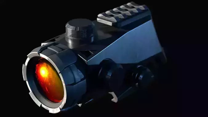 Red dot sight Low-poly 3D model