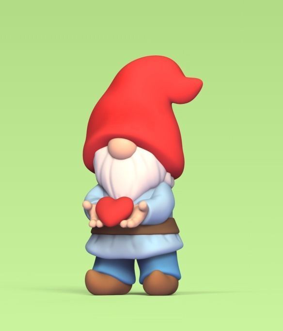 Gnome Giving Heart 3D print model_1