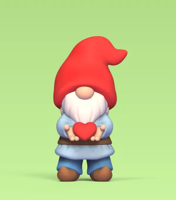 Gnome Giving Heart 3D print model_0