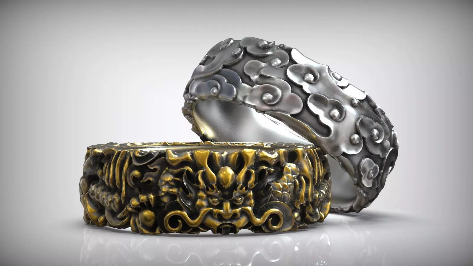 Amanojaku Dragon Japanese Evil Spirit Traditional Pattern Band 3D print model