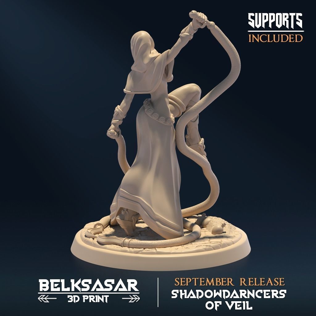 Shadowveil Assassin A Nude and Normal 3D print model_3