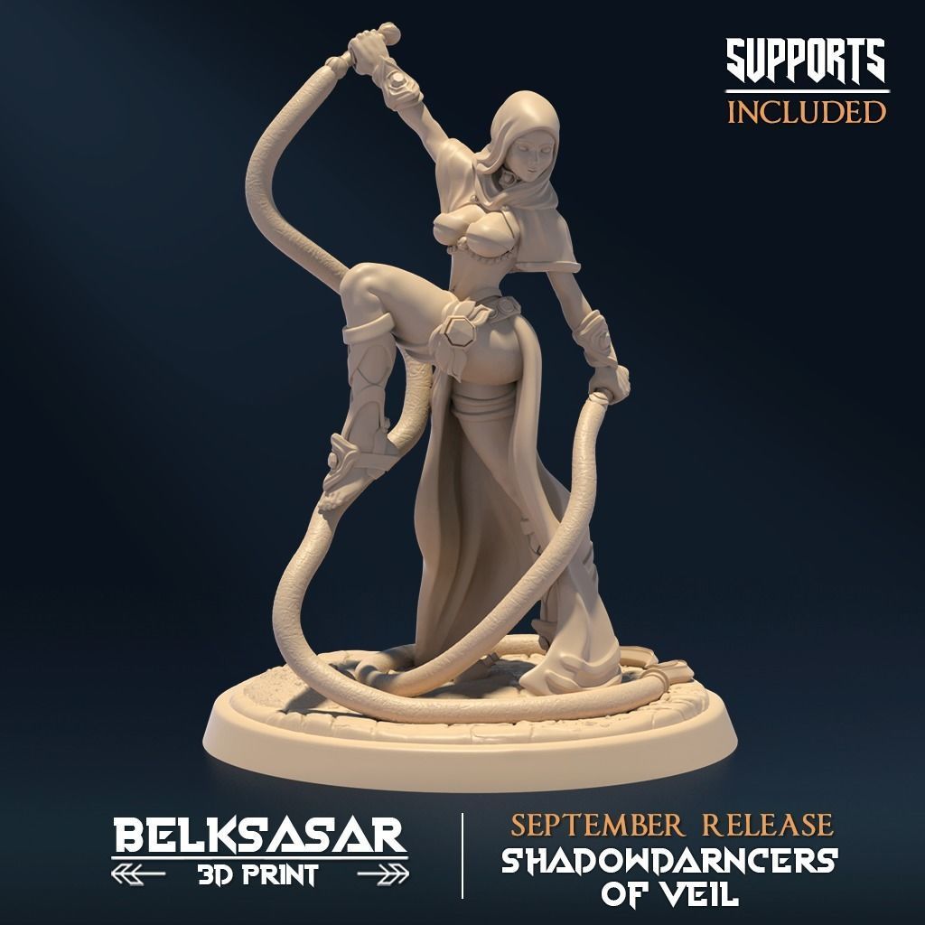 Shadowveil Assassin A Nude and Normal 3D print model_2