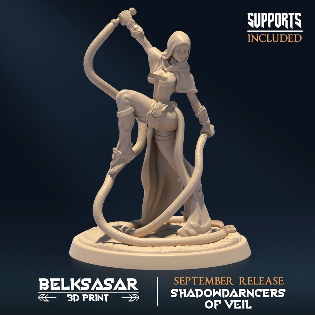 Shadowveil Assassin A Nude and Normal 3D print model_1