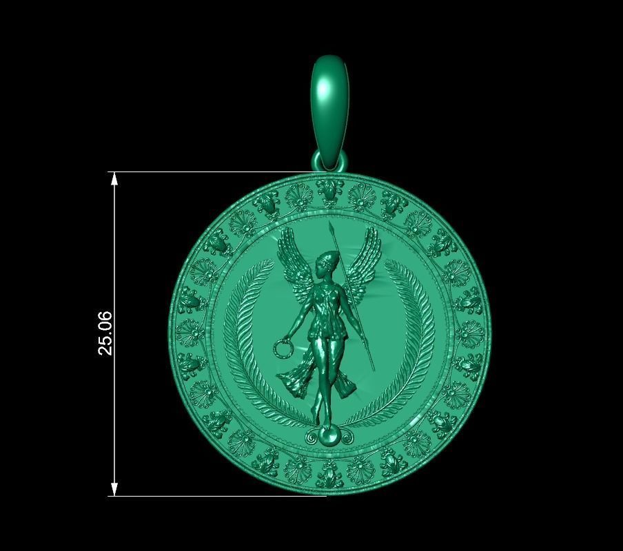 Athena Pendant 3D print model_7