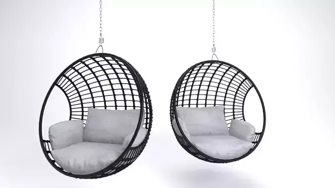 Natural hanging Chair Beliani ASPIO 3D model