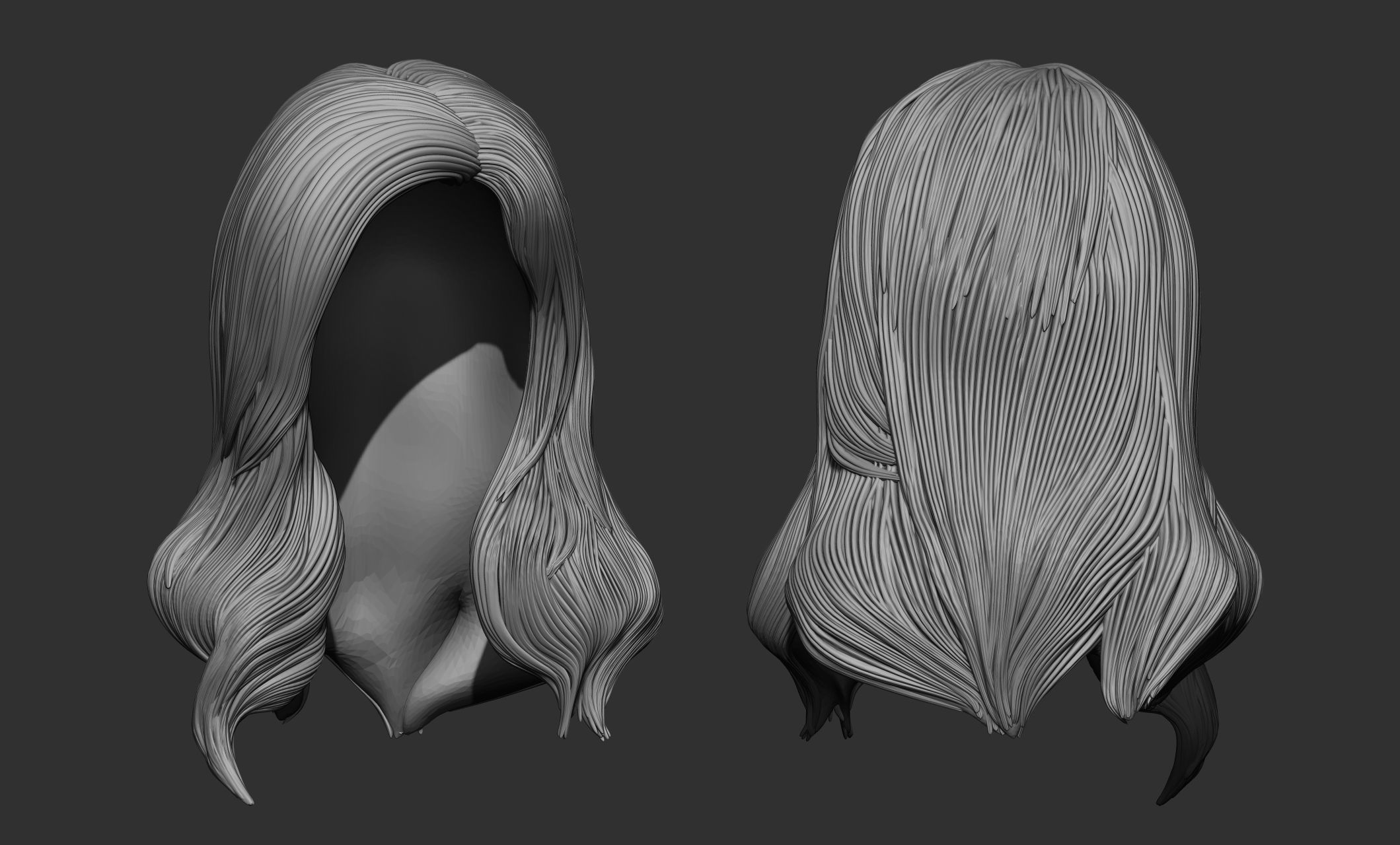 Pattern Hair Model 28 Female hair 3D model | CGTrader