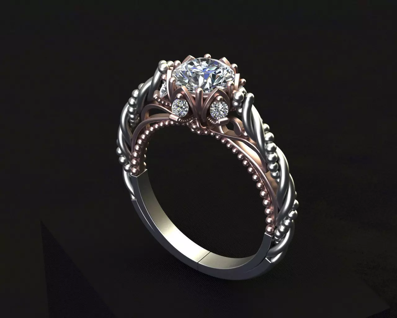 Luxury Solitaire Engagement Ring Jewelry 3D print model