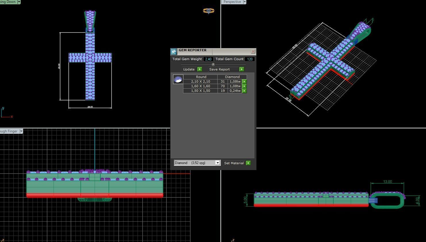 ArtDeco Cross  01 3D print model_4