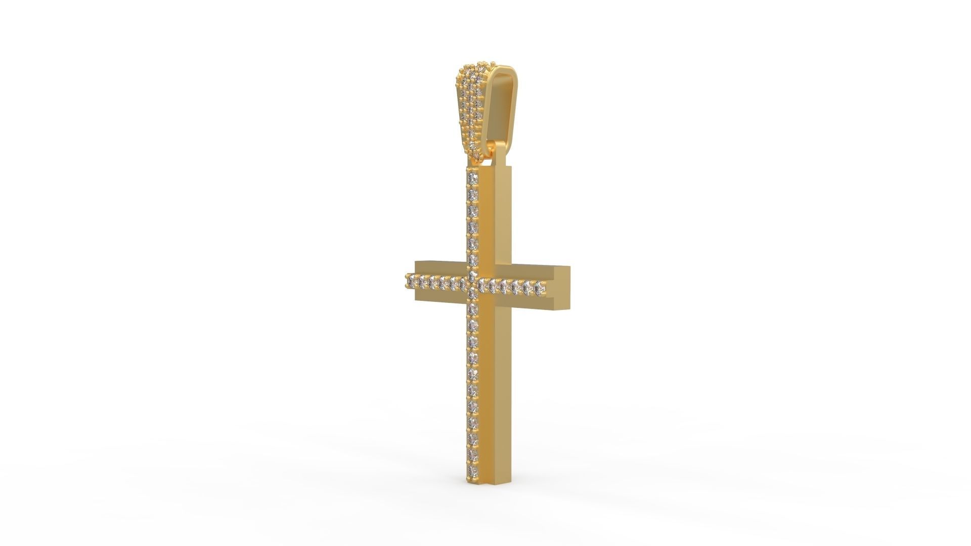 ArtDeco Cross Pendant 02 3D print model_1