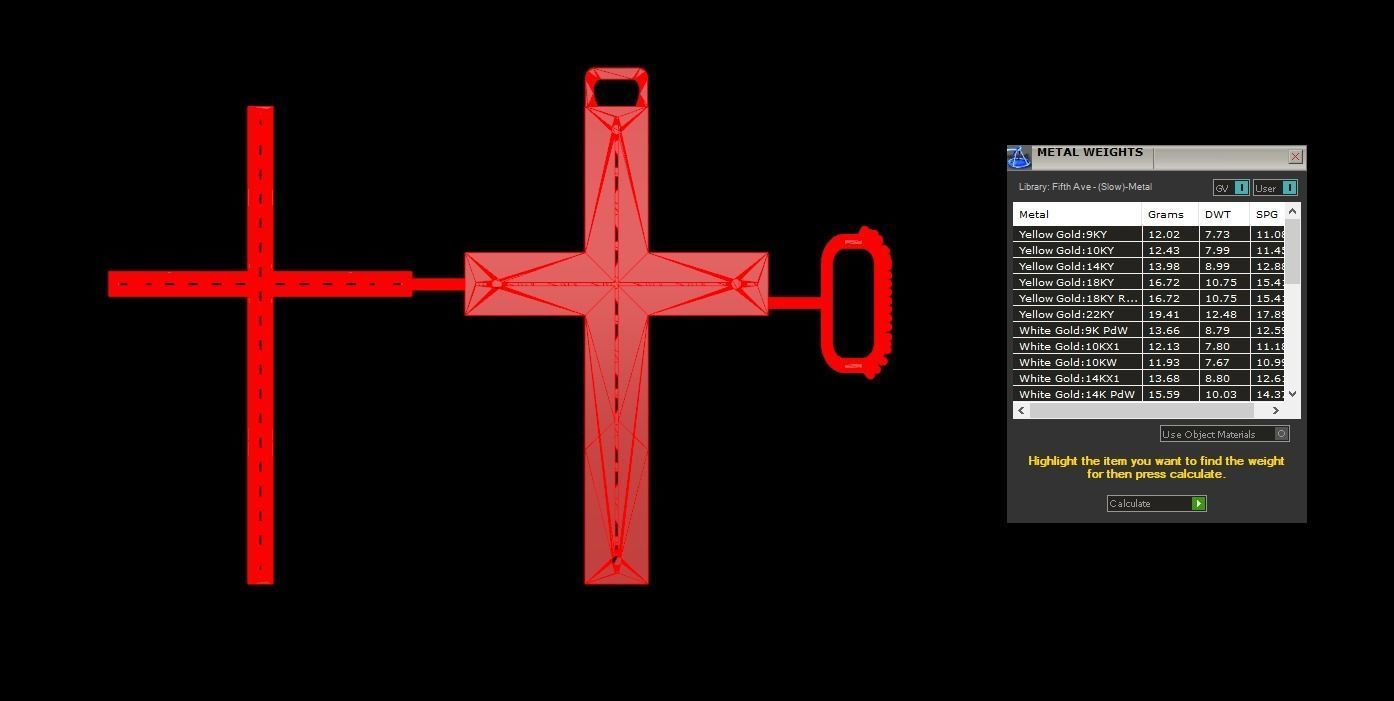 ArtDeco Cross Pendant 02 3D print model_5