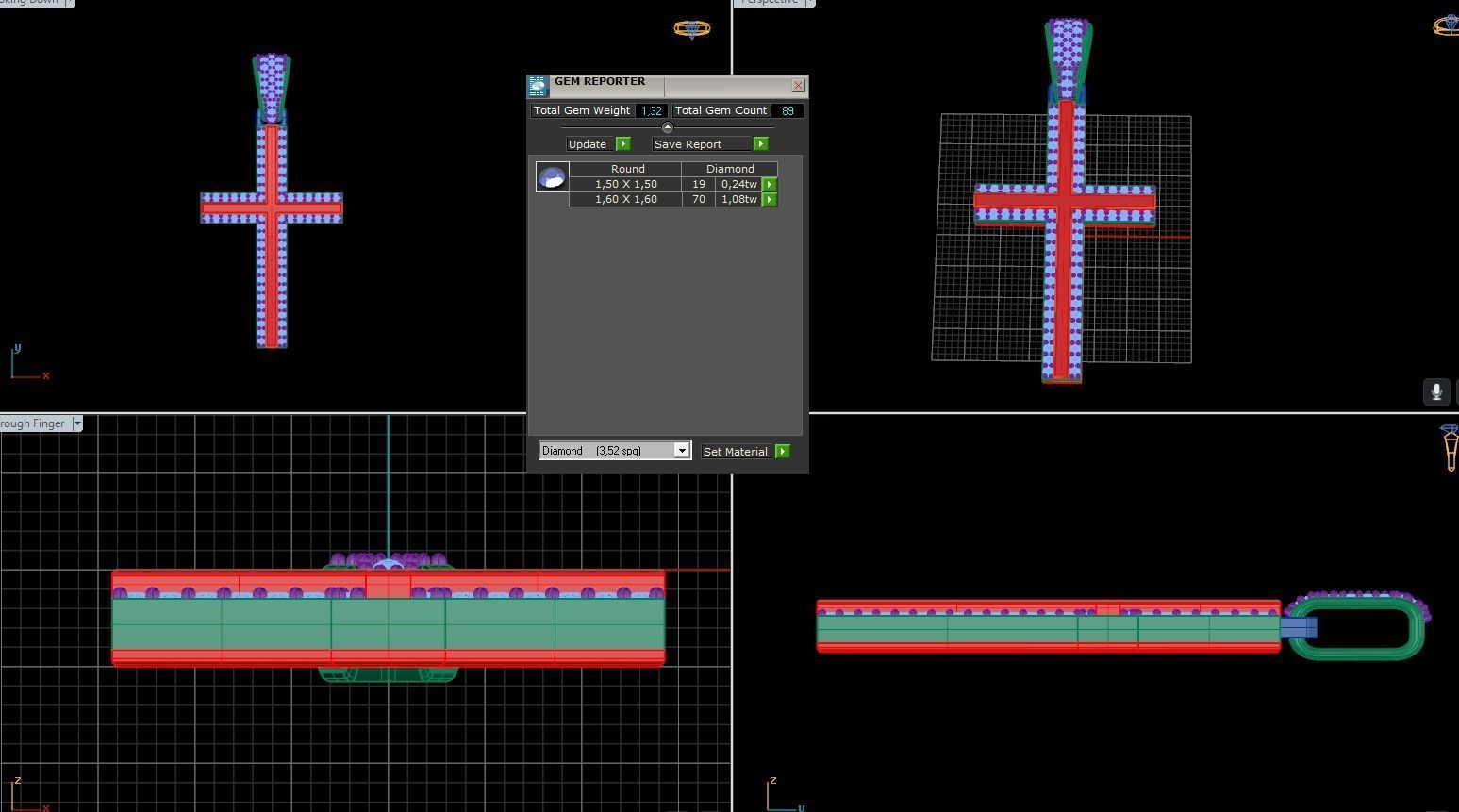 ArtDeco Cross Pendant 03 3D print model_5