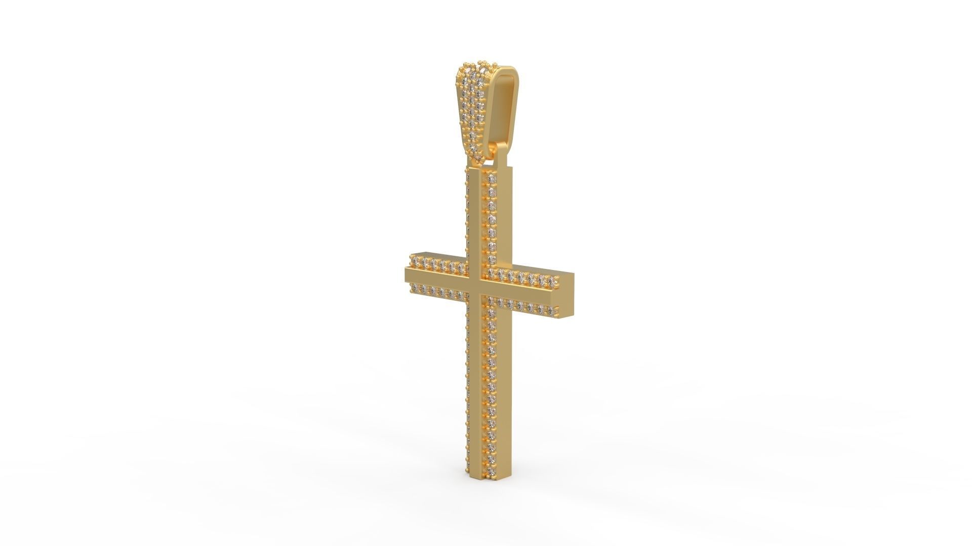 ArtDeco Cross Pendant 03 3D print model_1