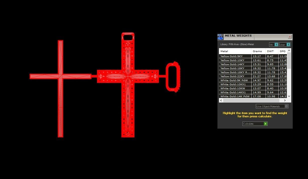 ArtDeco Cross Pendant 03 3D print model_4
