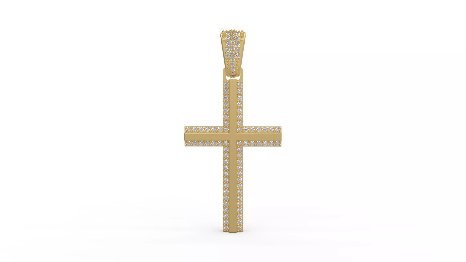 ArtDeco Cross Pendant 03 3D print model_0