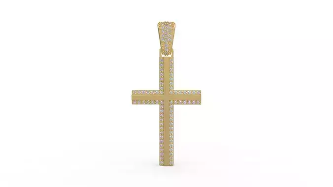 ArtDeco Cross Pendant 03 3D print model