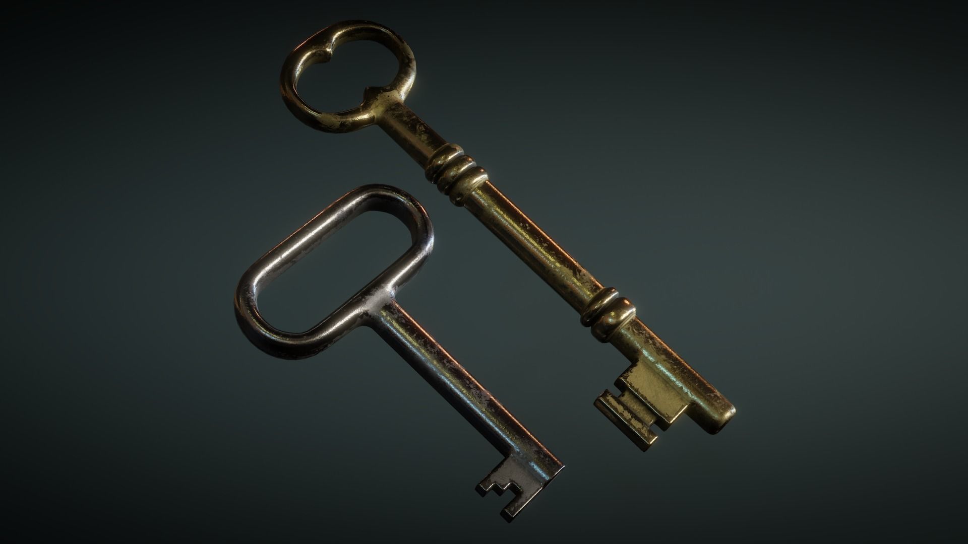 Old Keys Low-poly 3D model_10