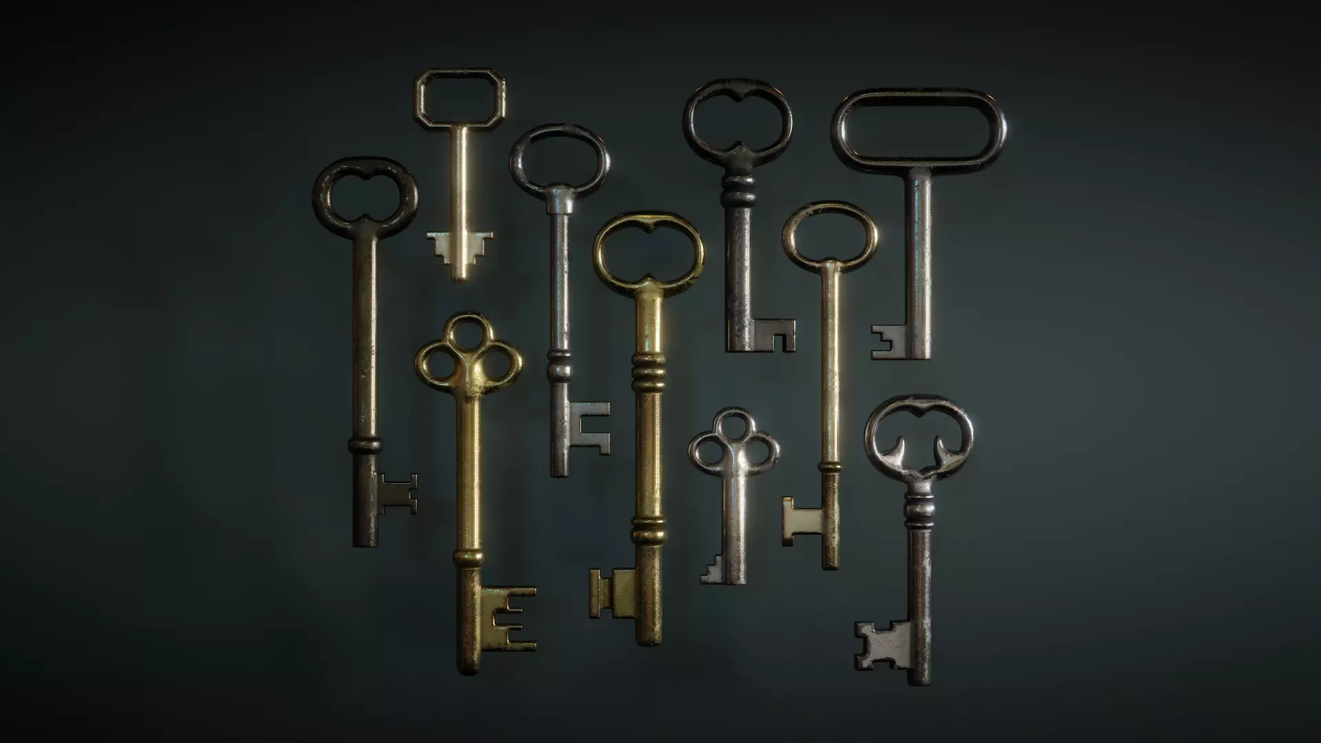 Old Keys Low-poly 3D model_0