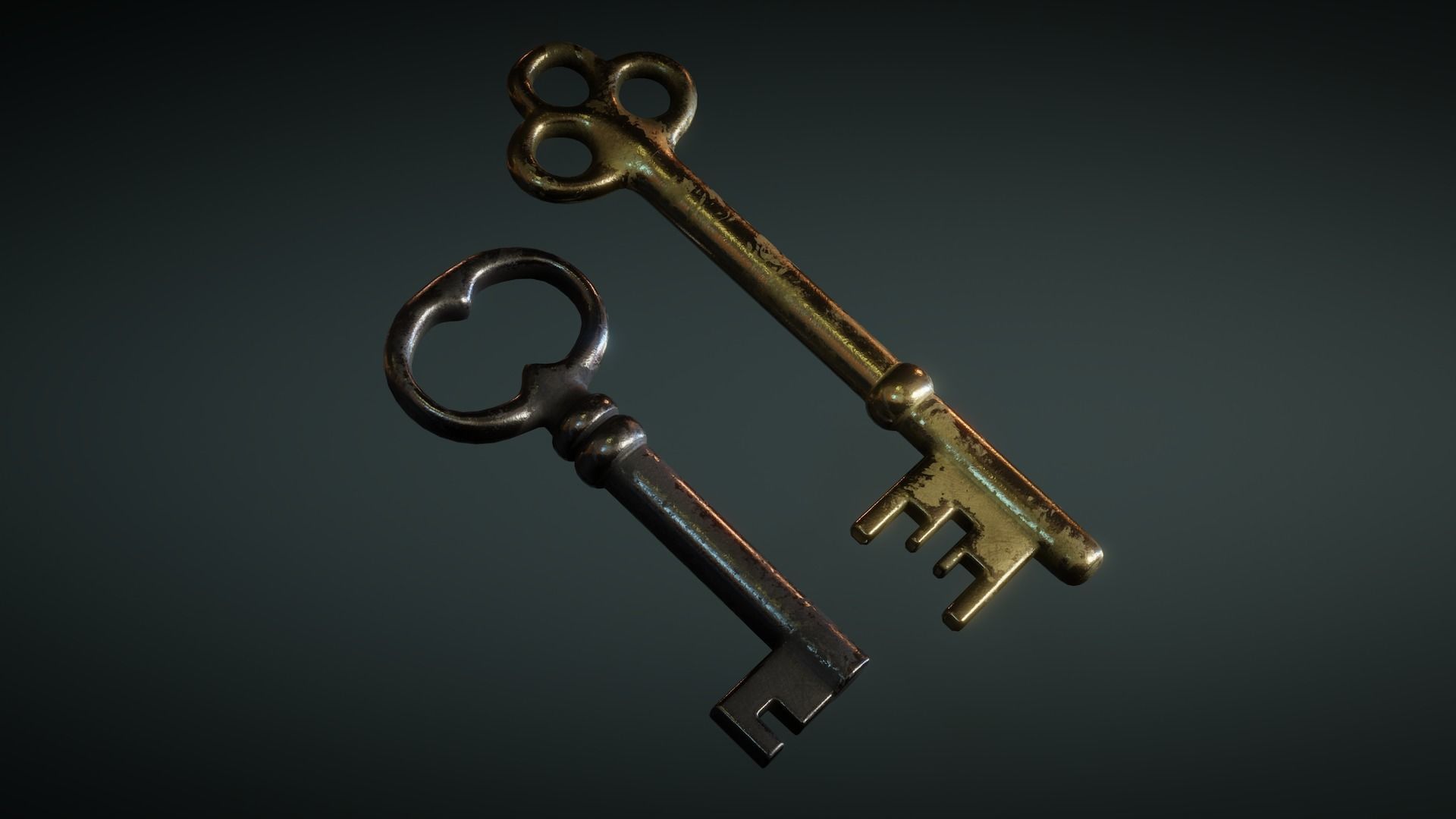 Old Keys Low-poly 3D model_12