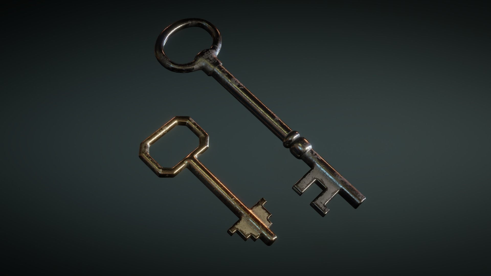 Old Keys Low-poly 3D model_13