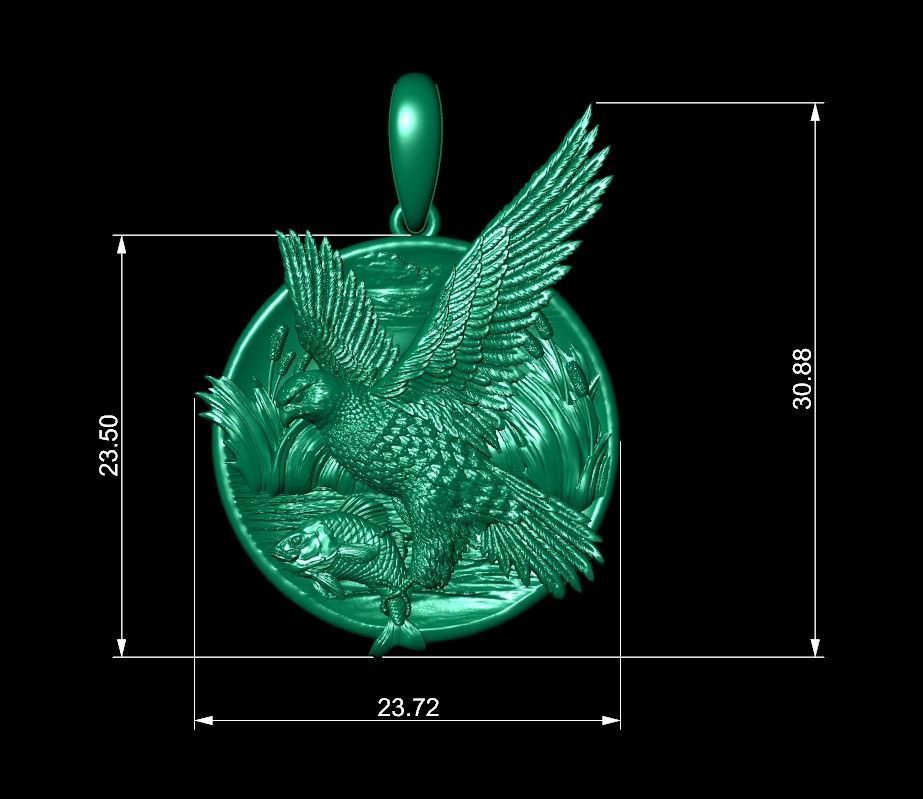 Eagle Pendant 3D print model_8