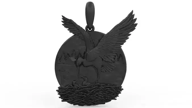 Egret Pendant 3D print model